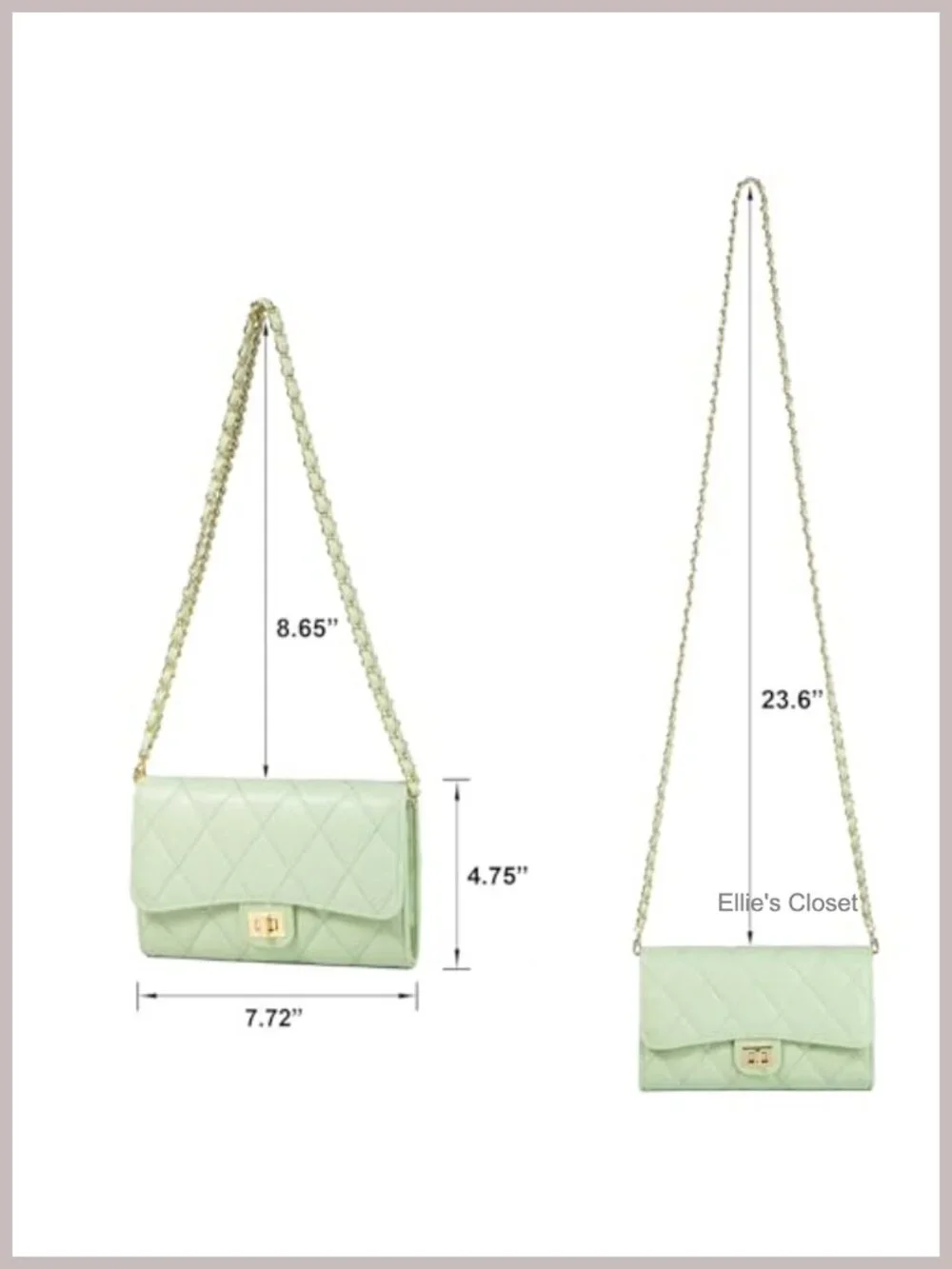 Small Crossbody Sling Bag Women Soft Leather Chain Strap Purse with Wallet